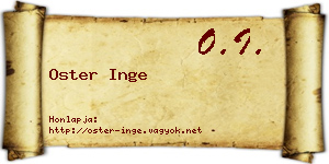 Oster Inge névjegykártya